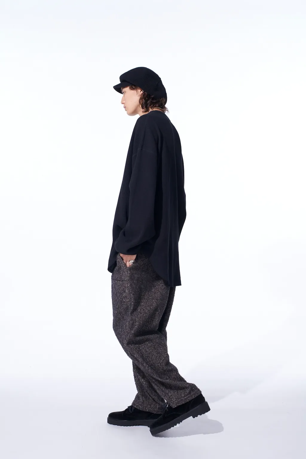 Brushed Twill Needle Punch Tapered Pants