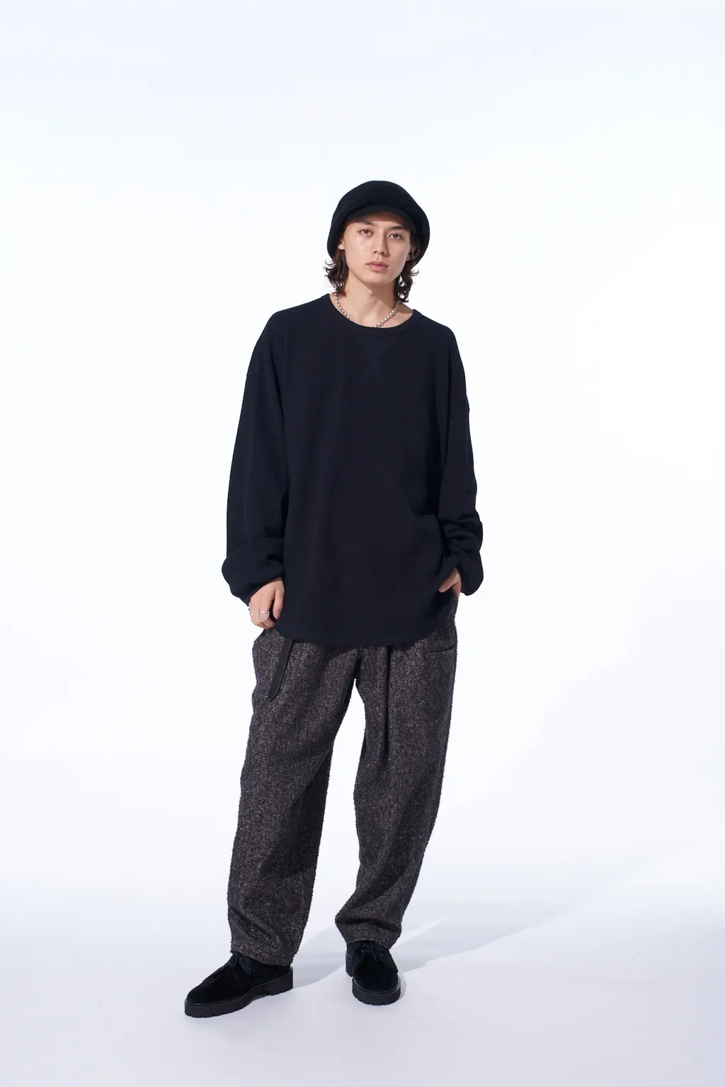 Brushed Twill Needle Punch Tapered Pants