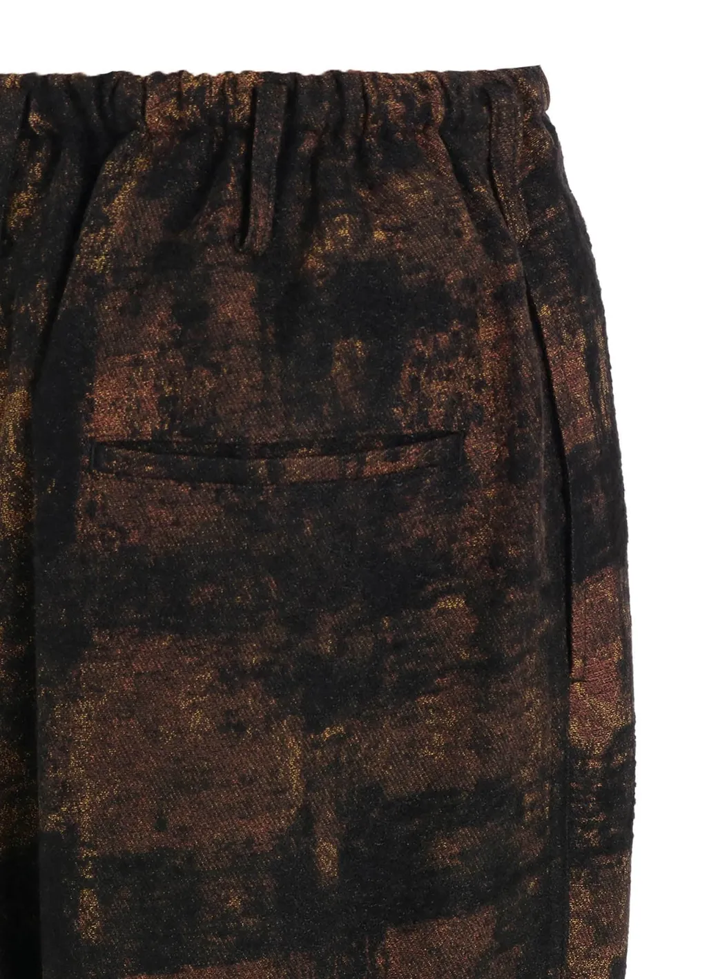 Check Jacquard Waist-String Wide Pants