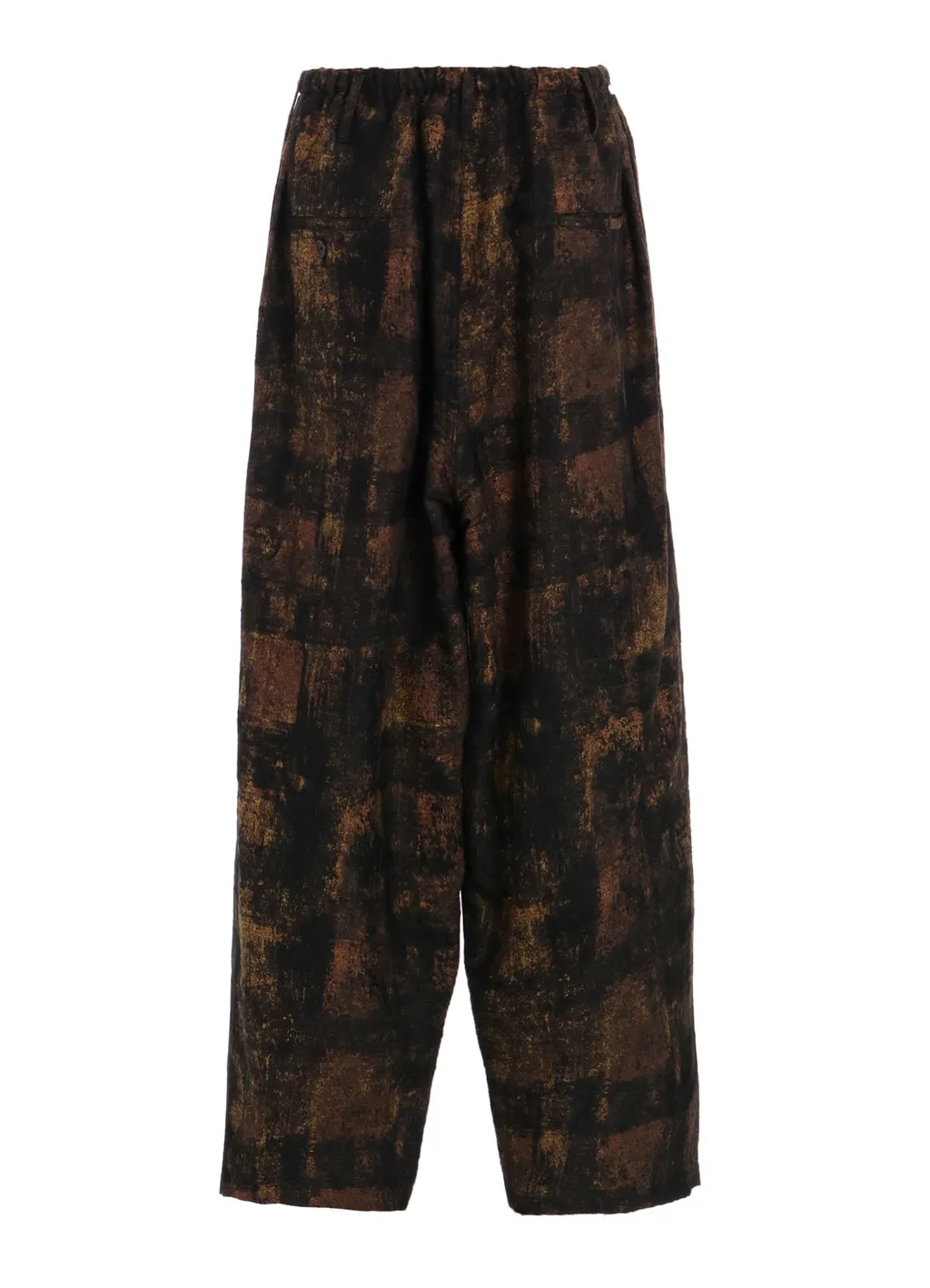 Check Jacquard Waist-String Wide Pants