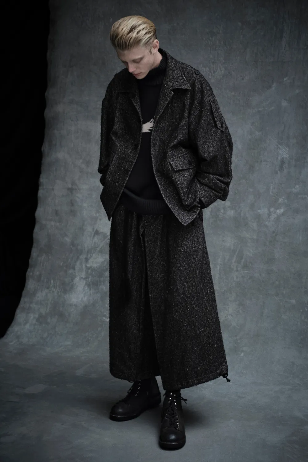 Brushed Twill Needle Punch Epaulette Oversized Blouson