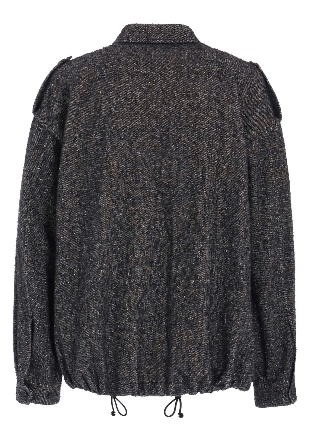 Brushed Twill Needle Punch Epaulette Oversized Blouson