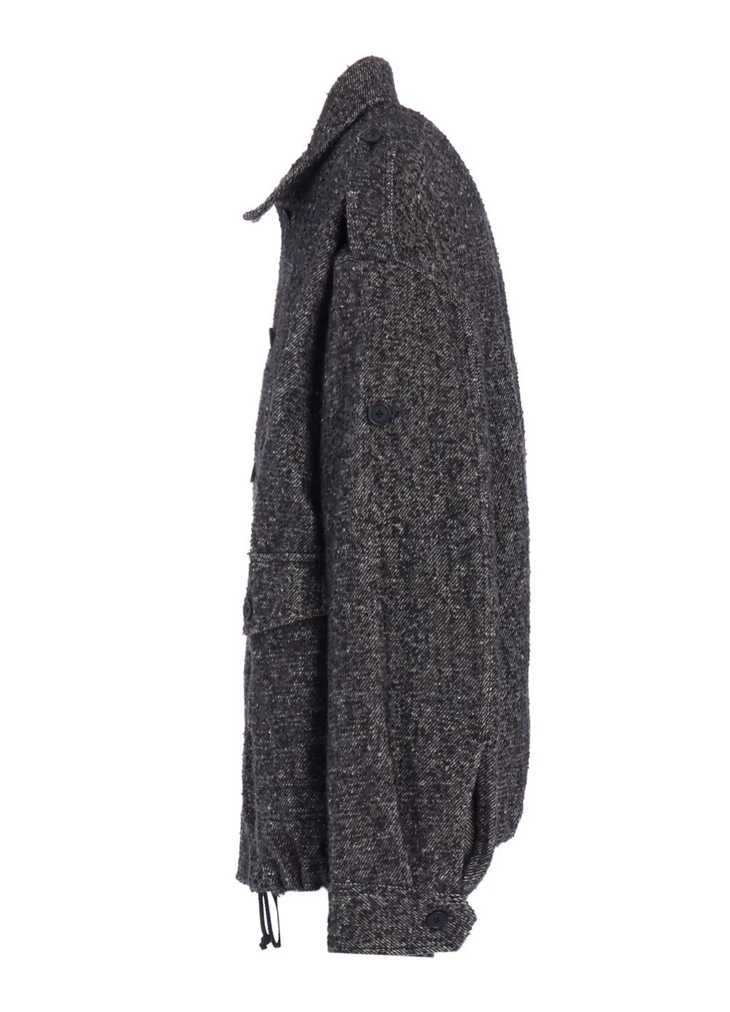 Brushed Twill Needle Punch Epaulette Oversized Blouson