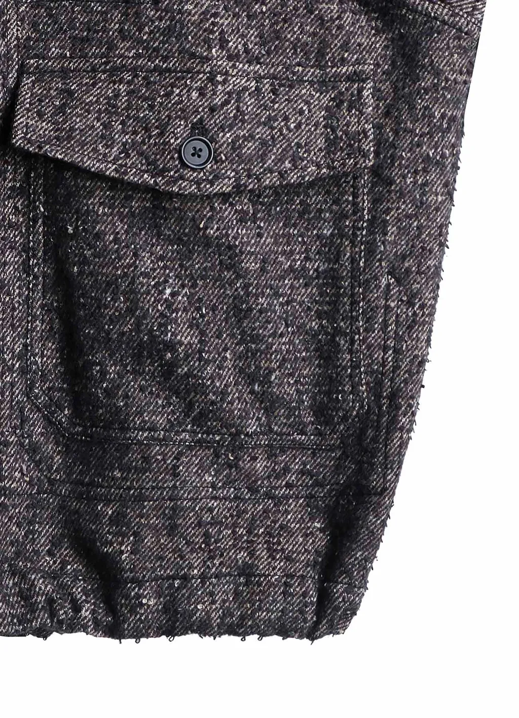 Brushed Twill Needle Punch Epaulette Oversized Blouson