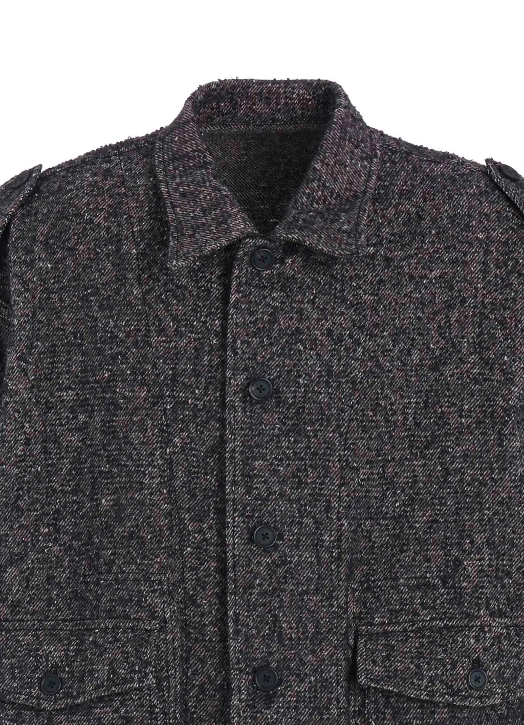 Brushed Twill Needle Punch Epaulette Oversized Blouson