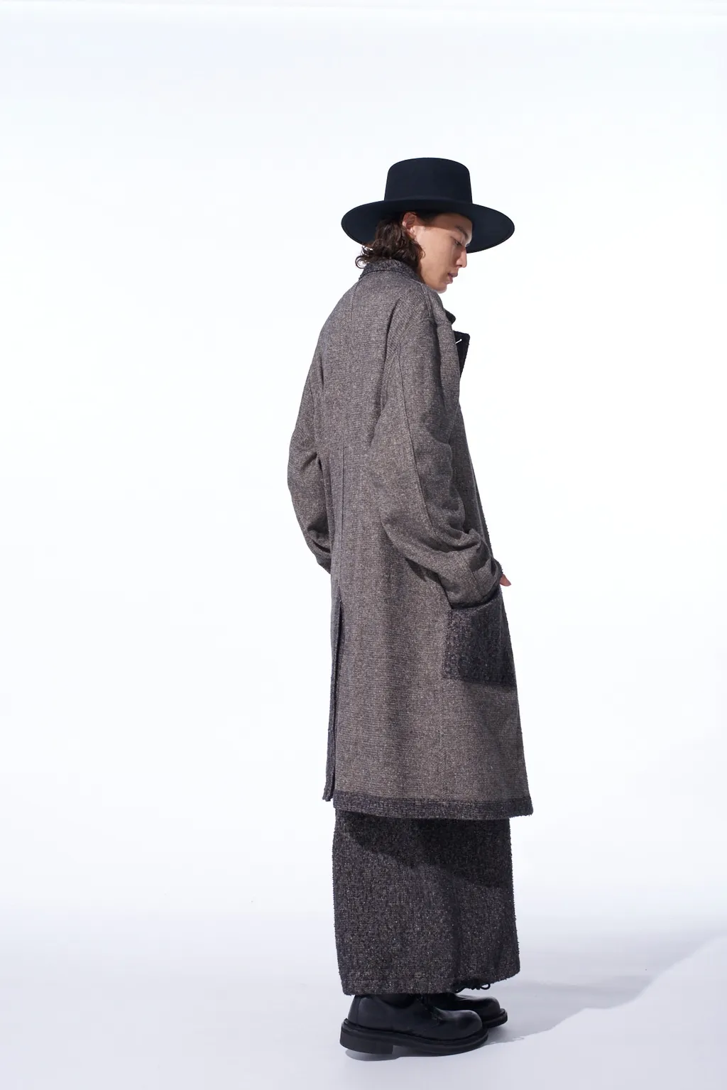 Brushed Twill Needle Punch Shop Coat