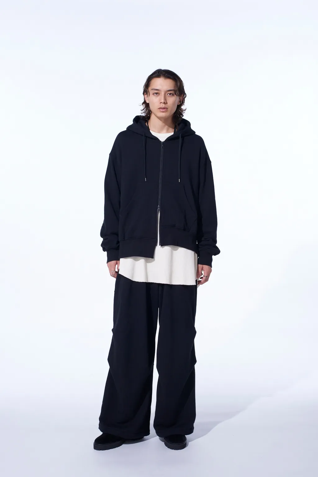 French Terry Asymmetrical Zip-Up Hoodie