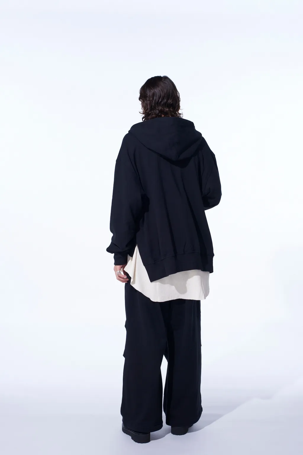 French Terry Asymmetrical Zip-Up Hoodie