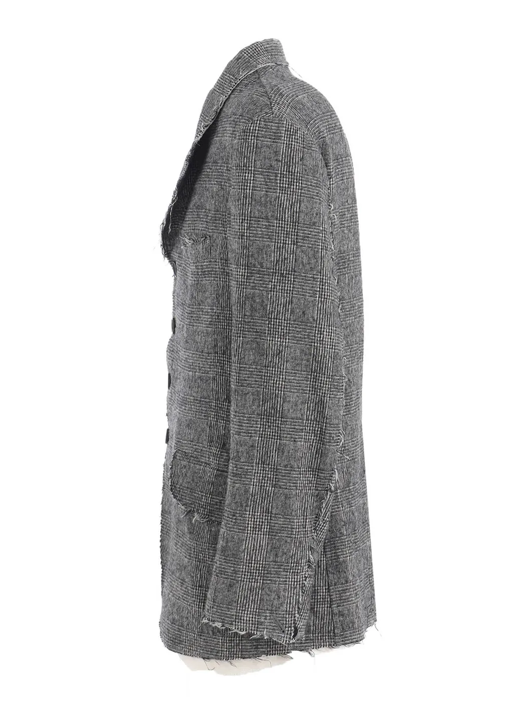 Glen Check Cut-Out Hem Jacket