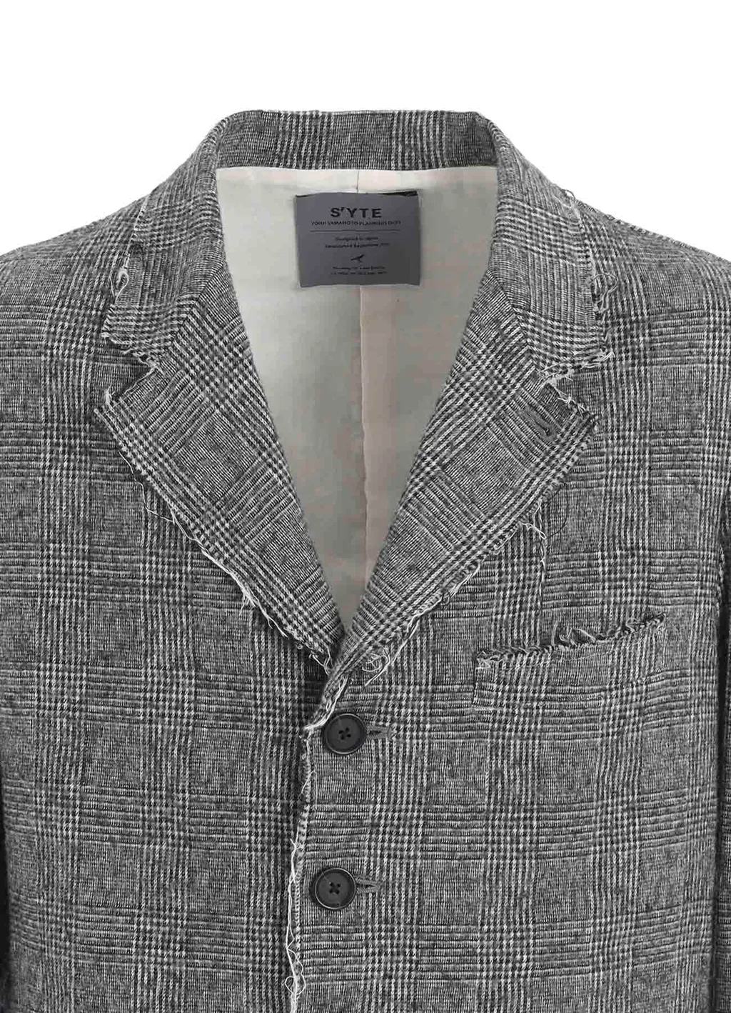 Glen Check Cut-Out Hem Jacket