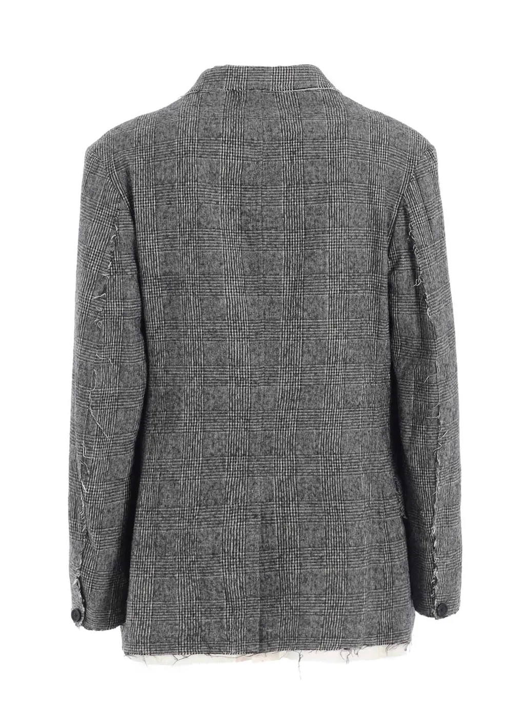 Glen Check Cut-Out Hem Jacket