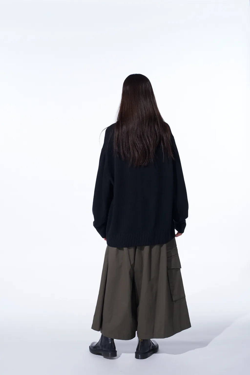 7G Wool-Blend Intarsia Crow-Pattern High Neck Knit