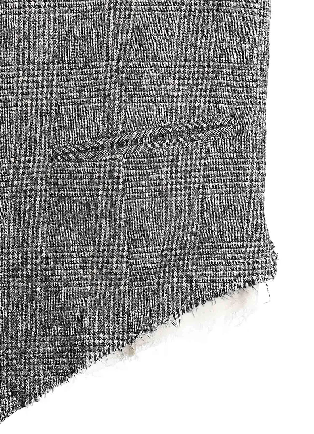 Glen Check Cut-Out Hem Stand Collar Vest