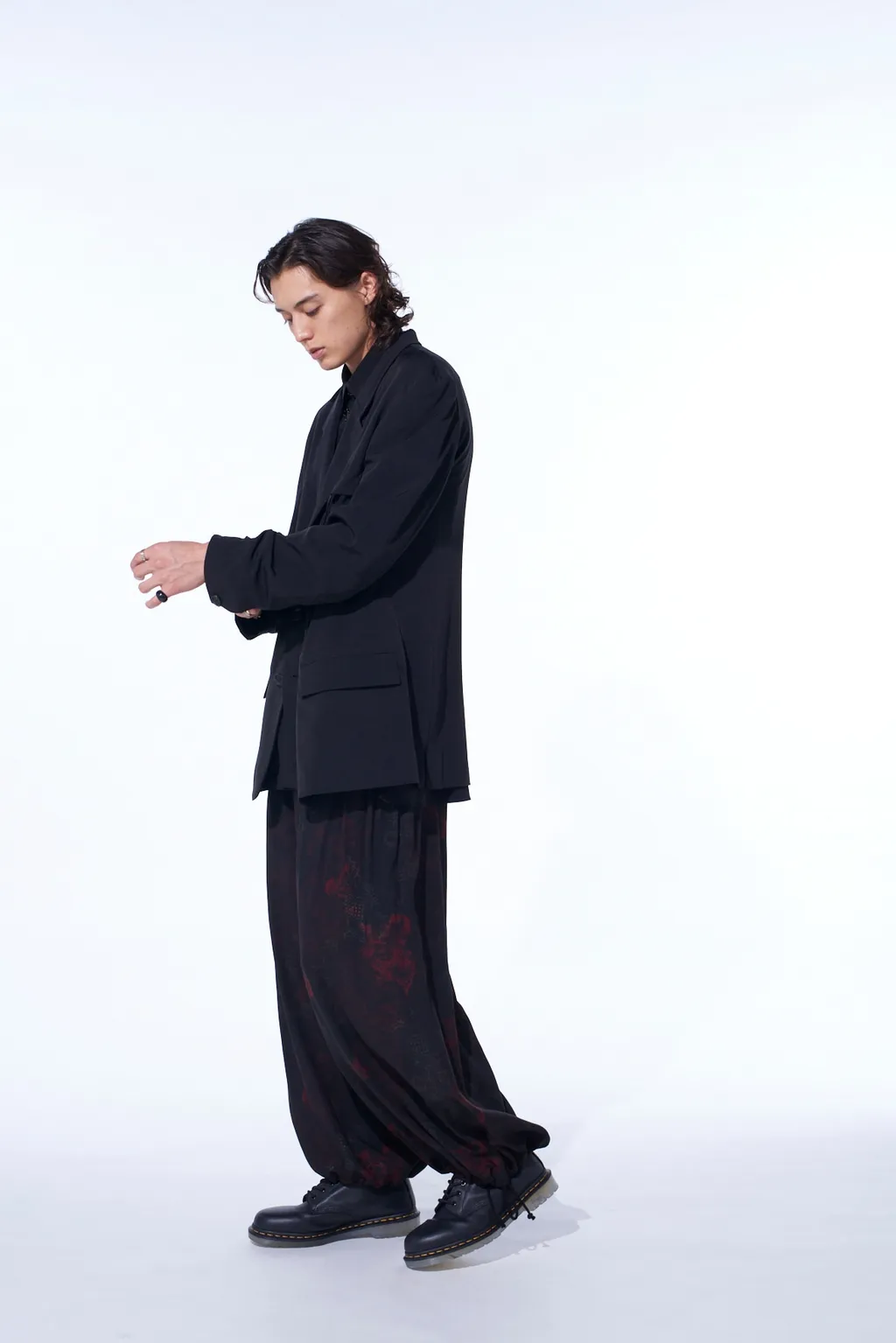 Crepe De Chine Shirring Pockets Jacket