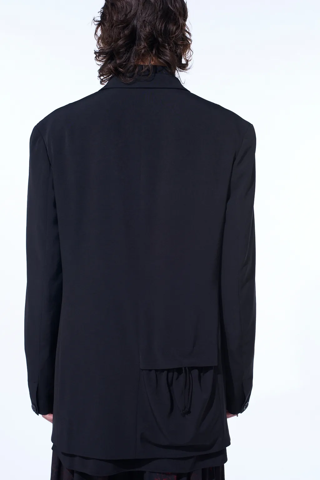 Crepe De Chine Shirring Pockets Jacket