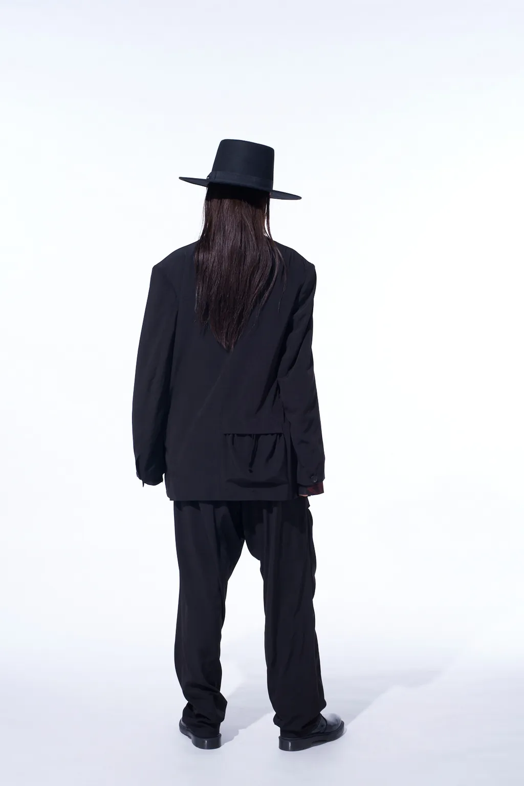 Crepe De Chine Shirring Pockets Jacket