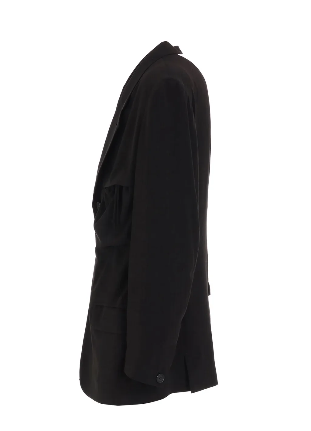 Crepe De Chine Shirring Pockets Jacket