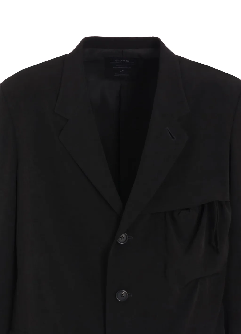 Crepe De Chine Shirring Pockets Jacket