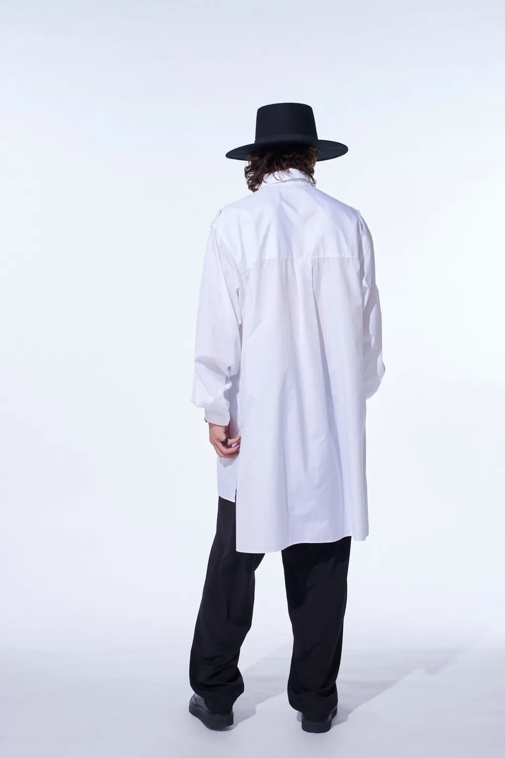 Crepe De Chine Shirring Pockets Tapered Pants