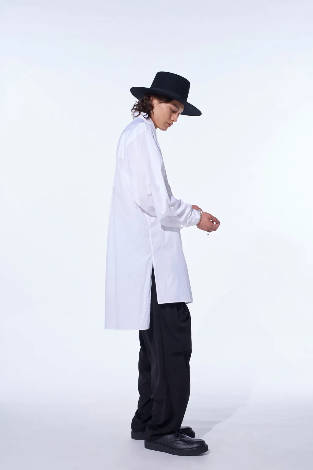 Crepe De Chine Shirring Pockets Tapered Pants