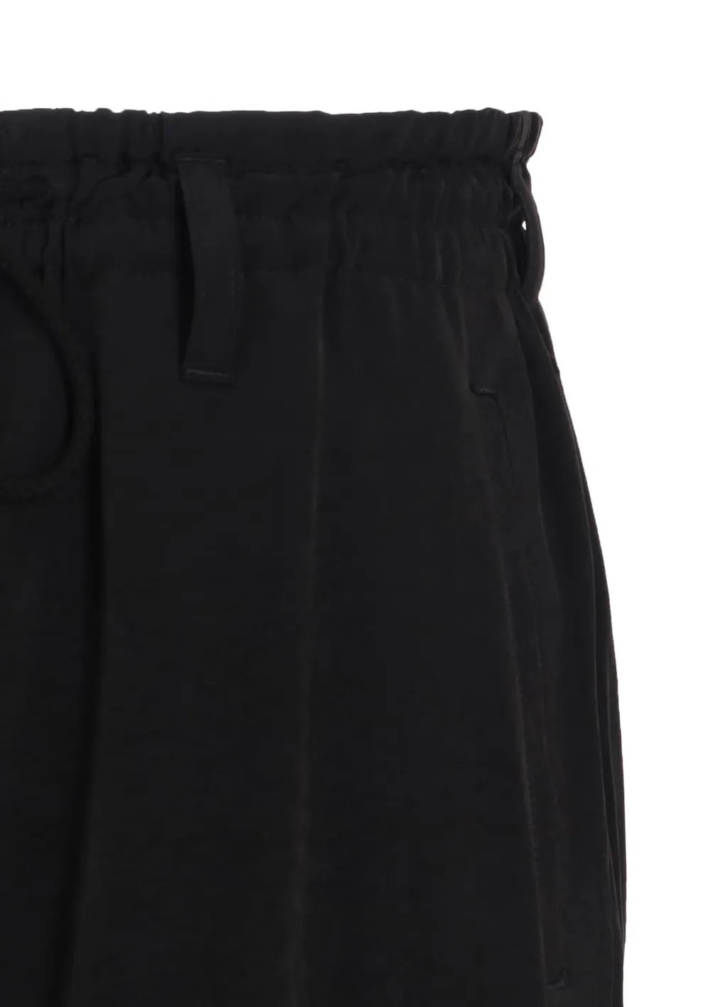 Crepe De Chine Shirring Pockets Tapered Pants