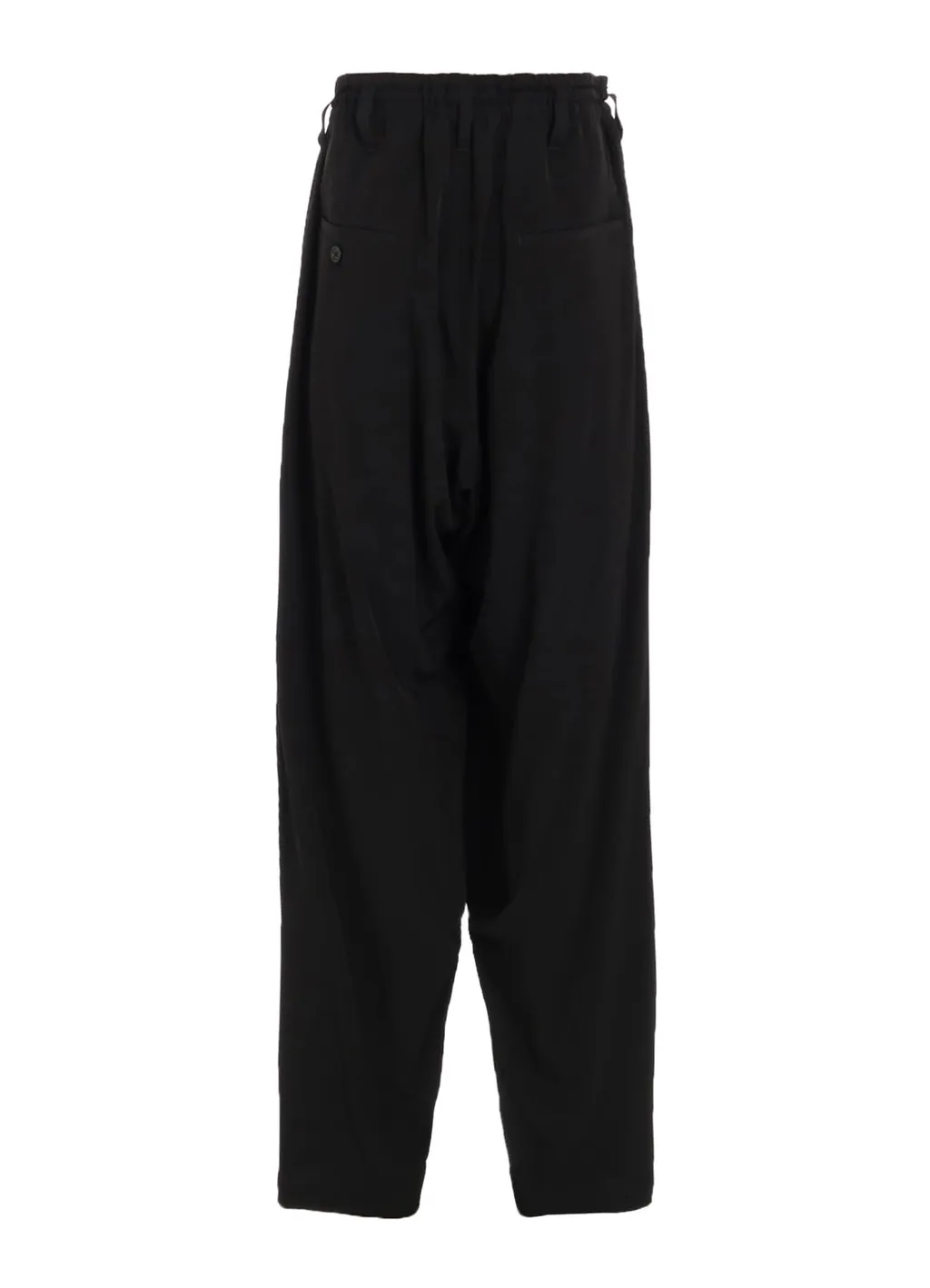 Crepe De Chine Shirring Pockets Tapered Pants