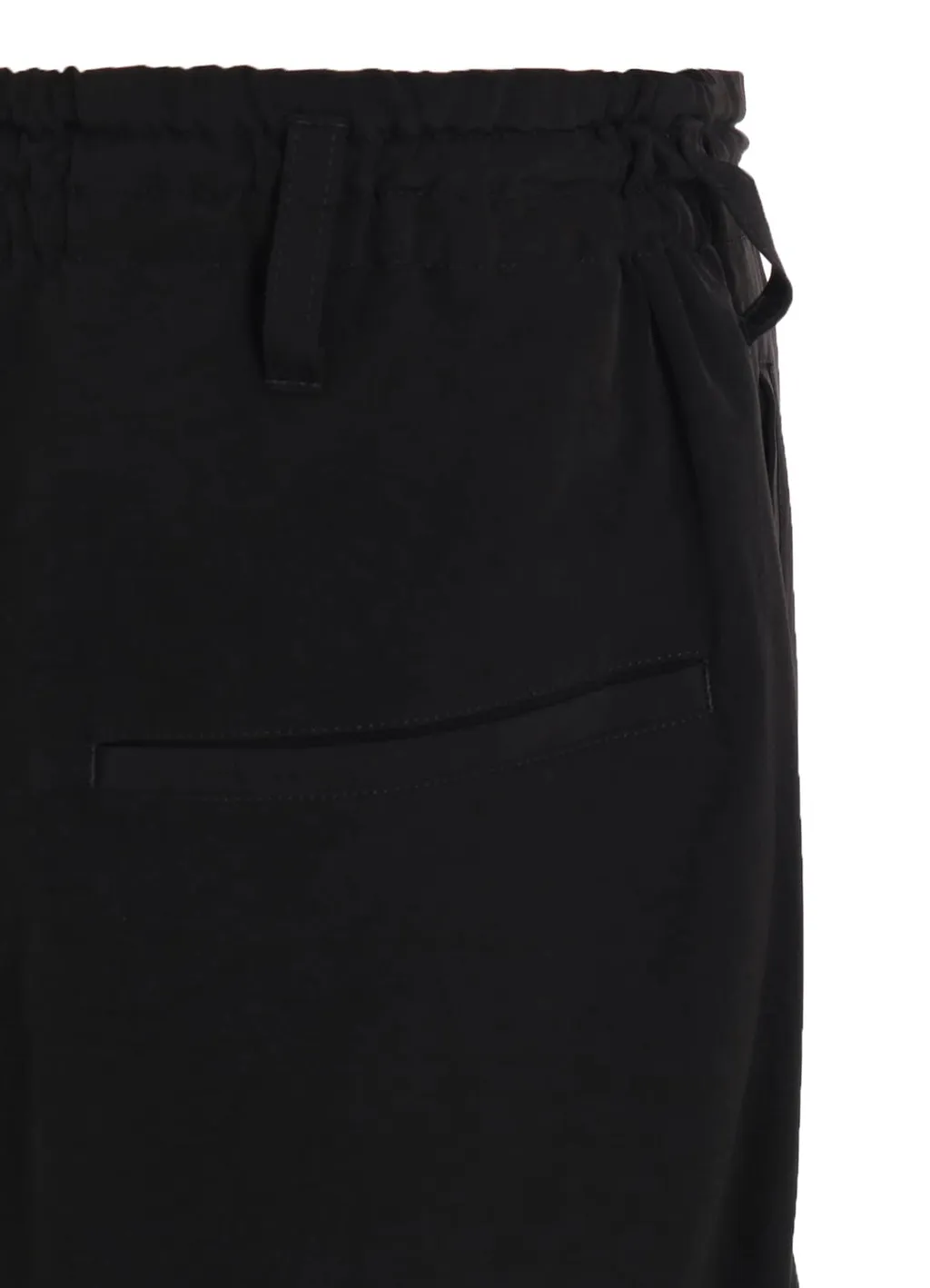 Crepe De Chine Shirring Pockets Tapered Pants