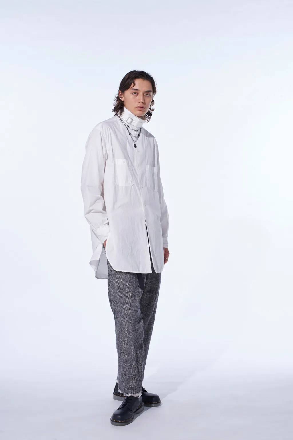 Glen Check Cut-Out Hem Pants