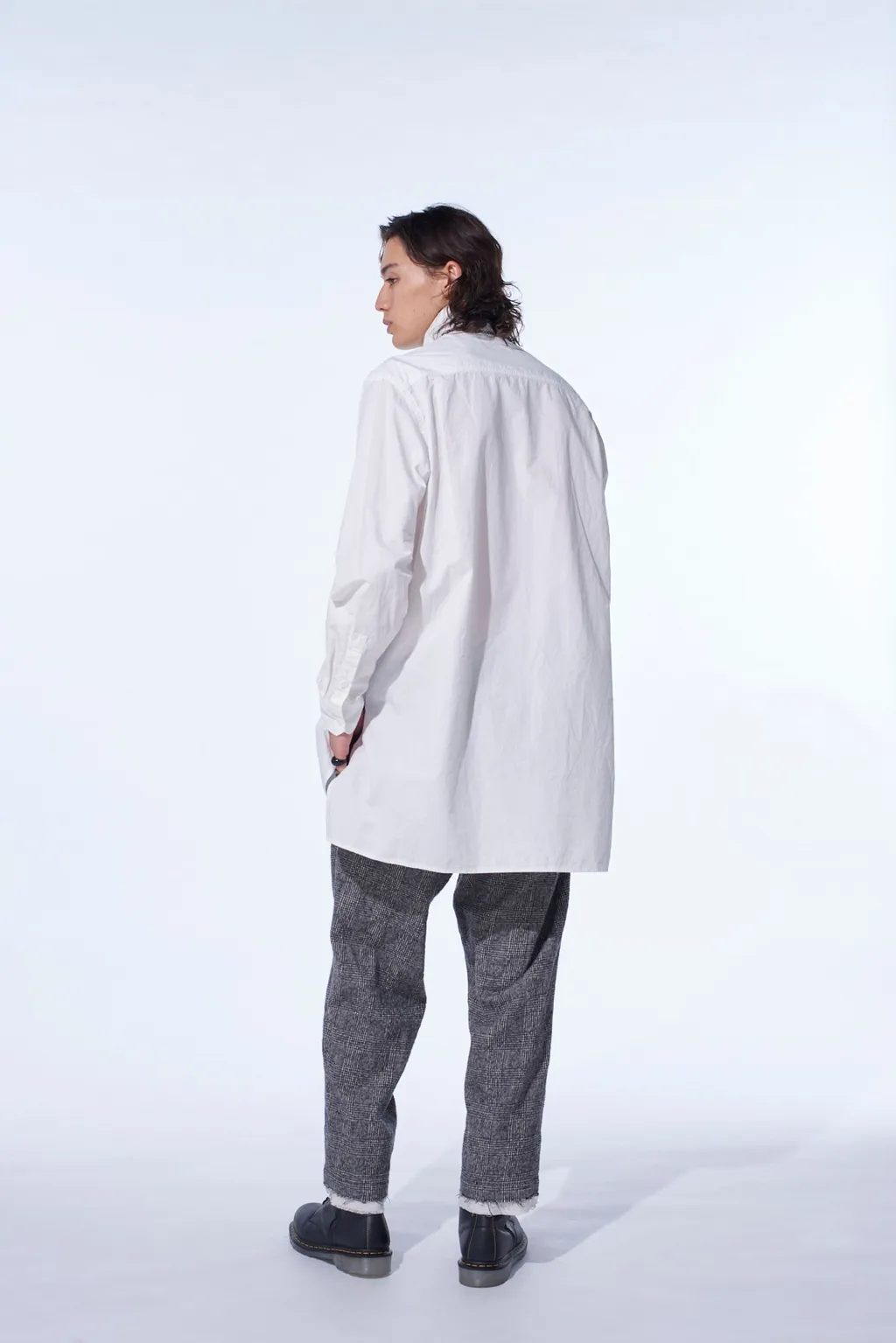 Glen Check Cut-Out Hem Pants