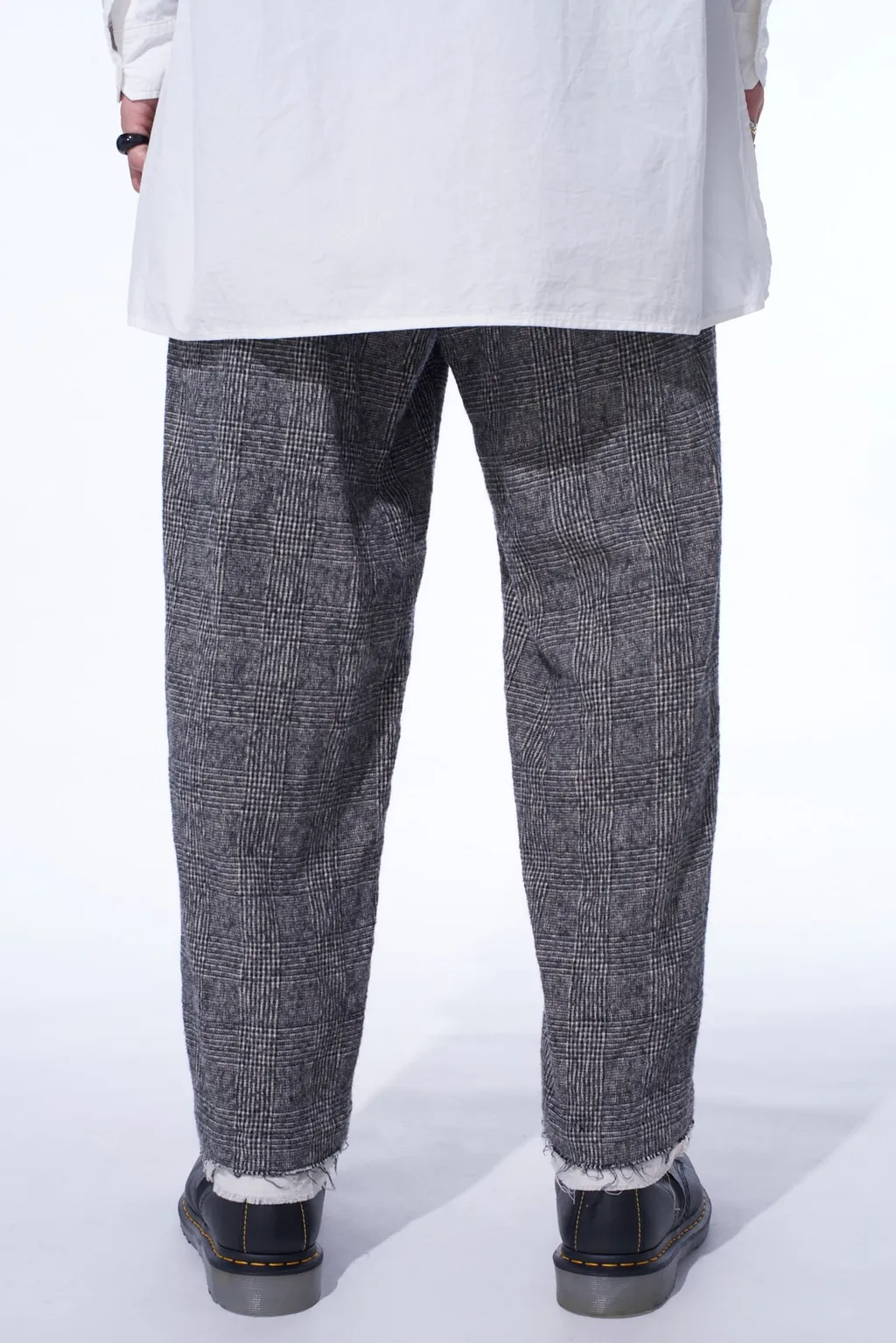 Glen Check Cut-Out Hem Pants