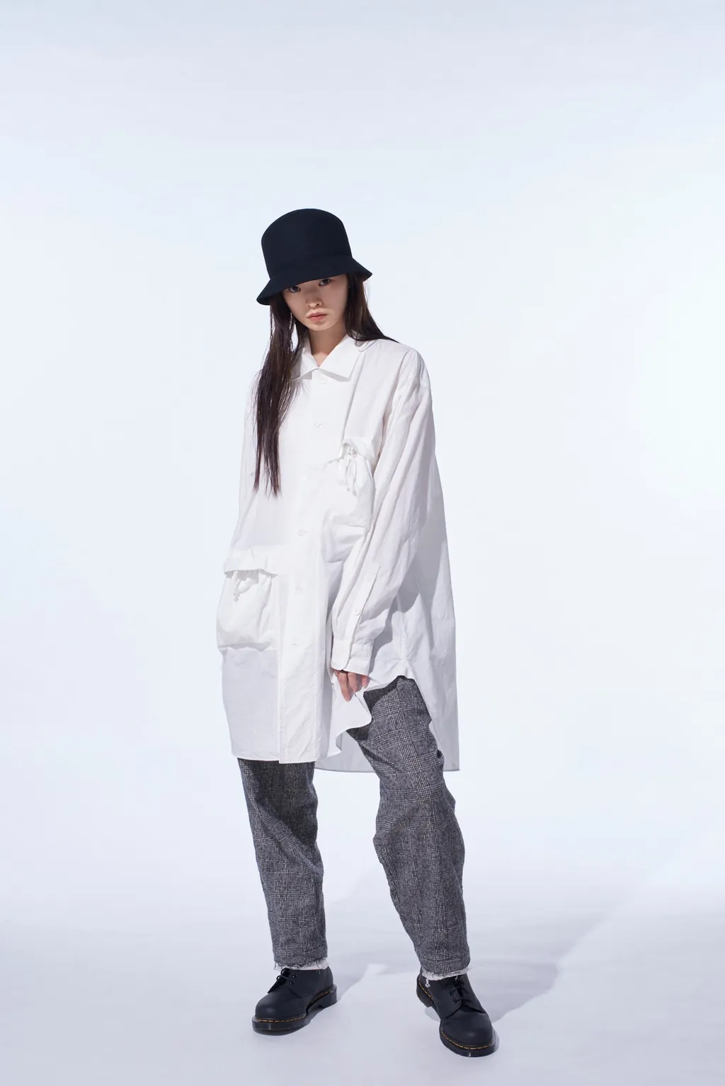 Glen Check Cut-Out Hem Pants