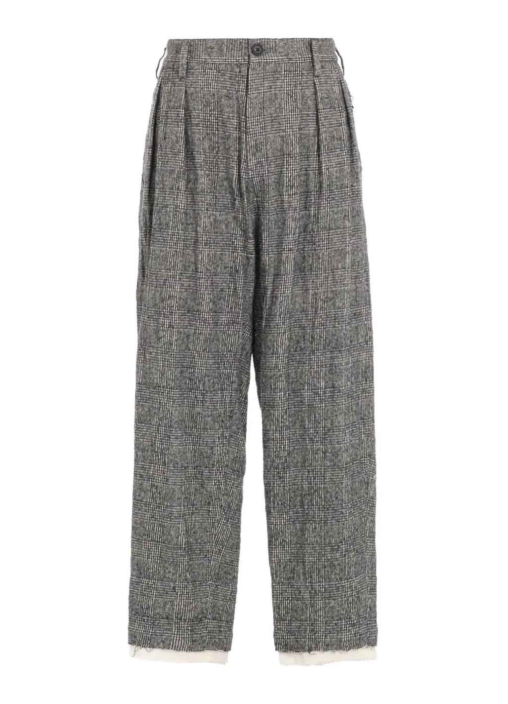 Glen Check Cut-Out Hem Pants