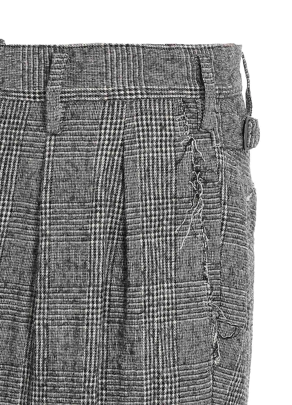 Glen Check Cut-Out Hem Pants