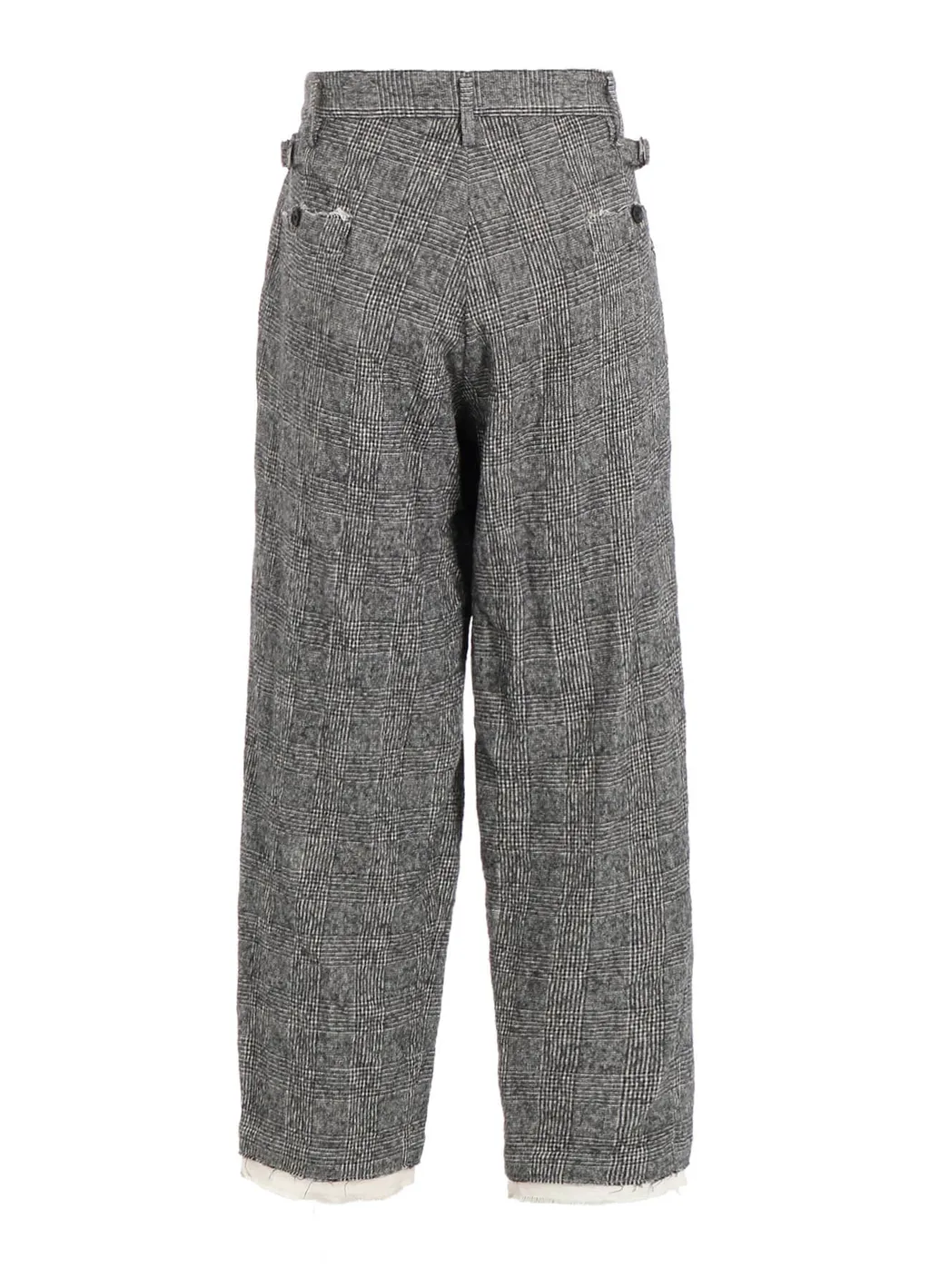 Glen Check Cut-Out Hem Pants