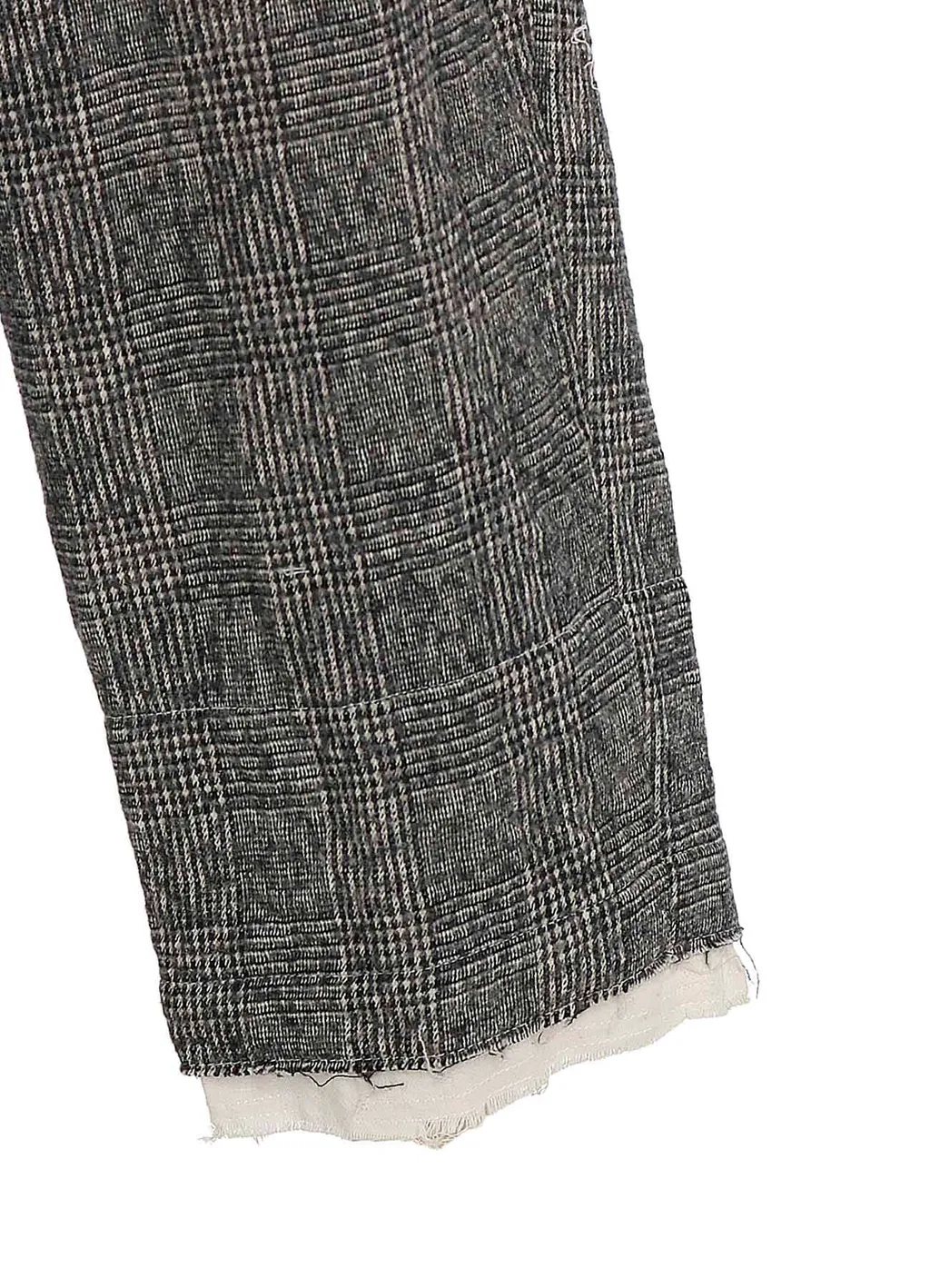 Glen Check Cut-Out Hem Pants