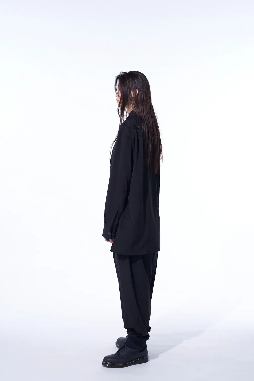 Crepe De Chine Hem Rib 2 Tuck Jogger Pants