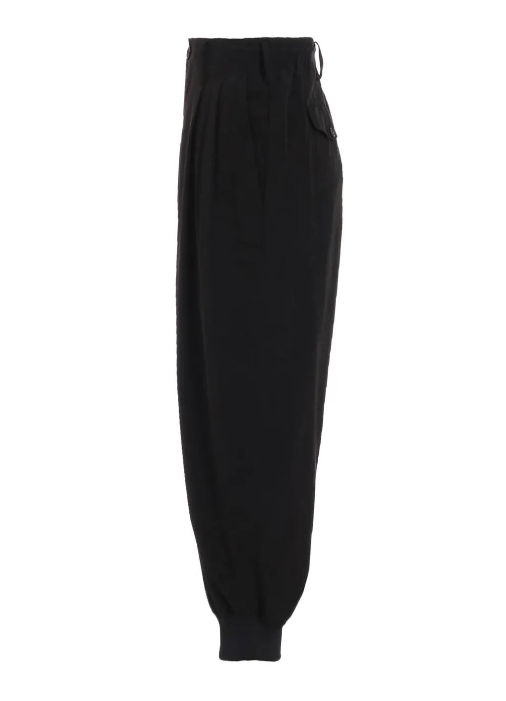 Crepe De Chine Hem Rib 2 Tuck Jogger Pants