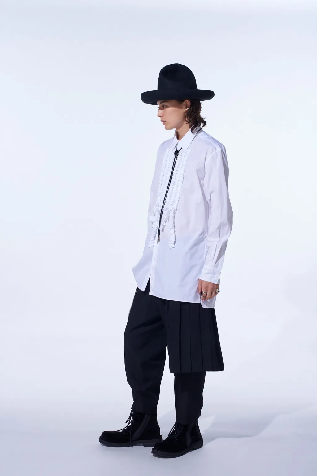 Cotton Broad Asymmetrical Frill Shirt