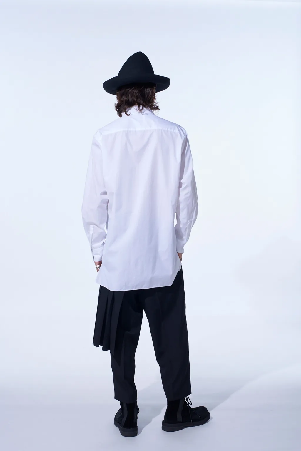Cotton Broad Asymmetrical Frill Shirt