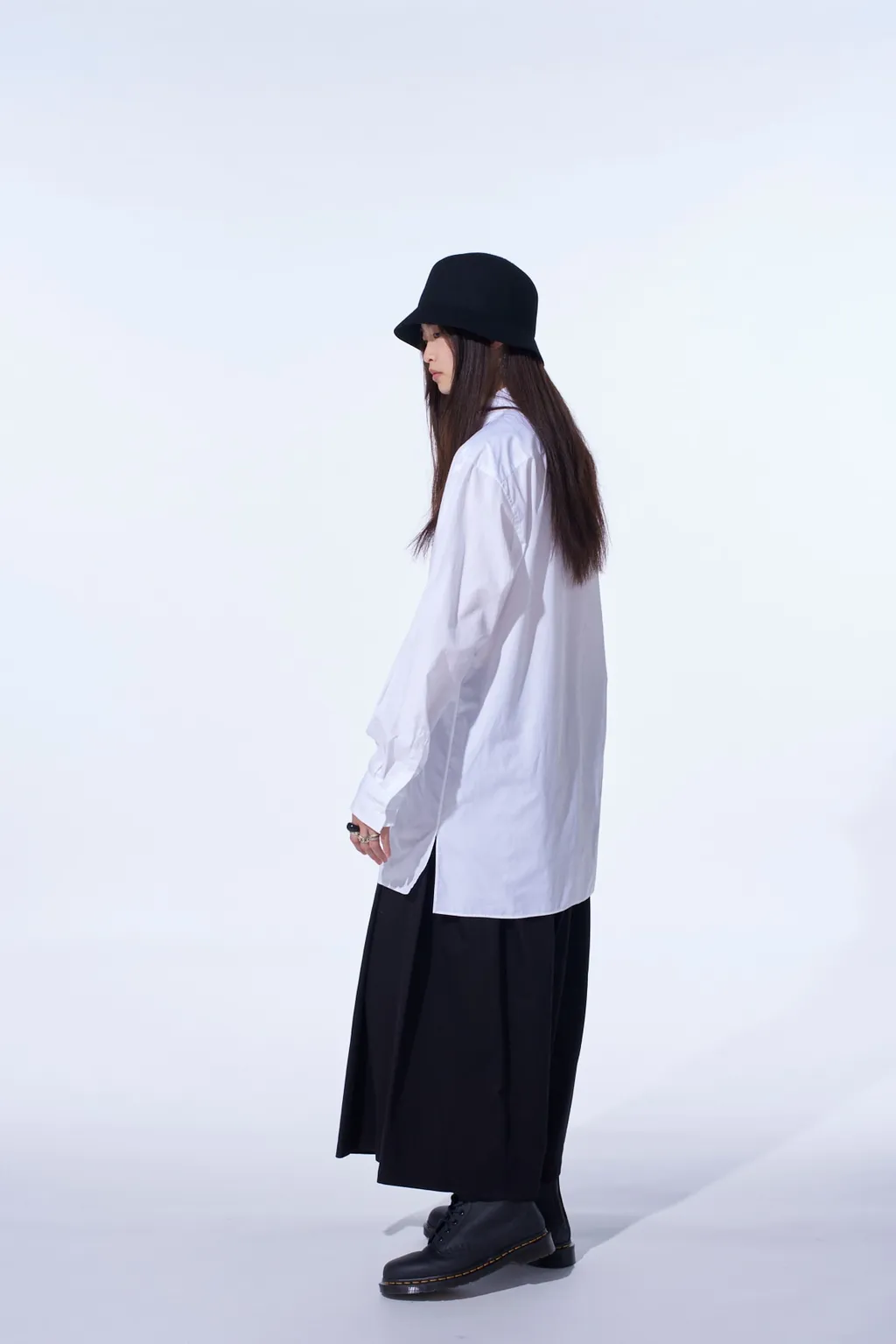 Cotton Broad Asymmetrical Frill Shirt