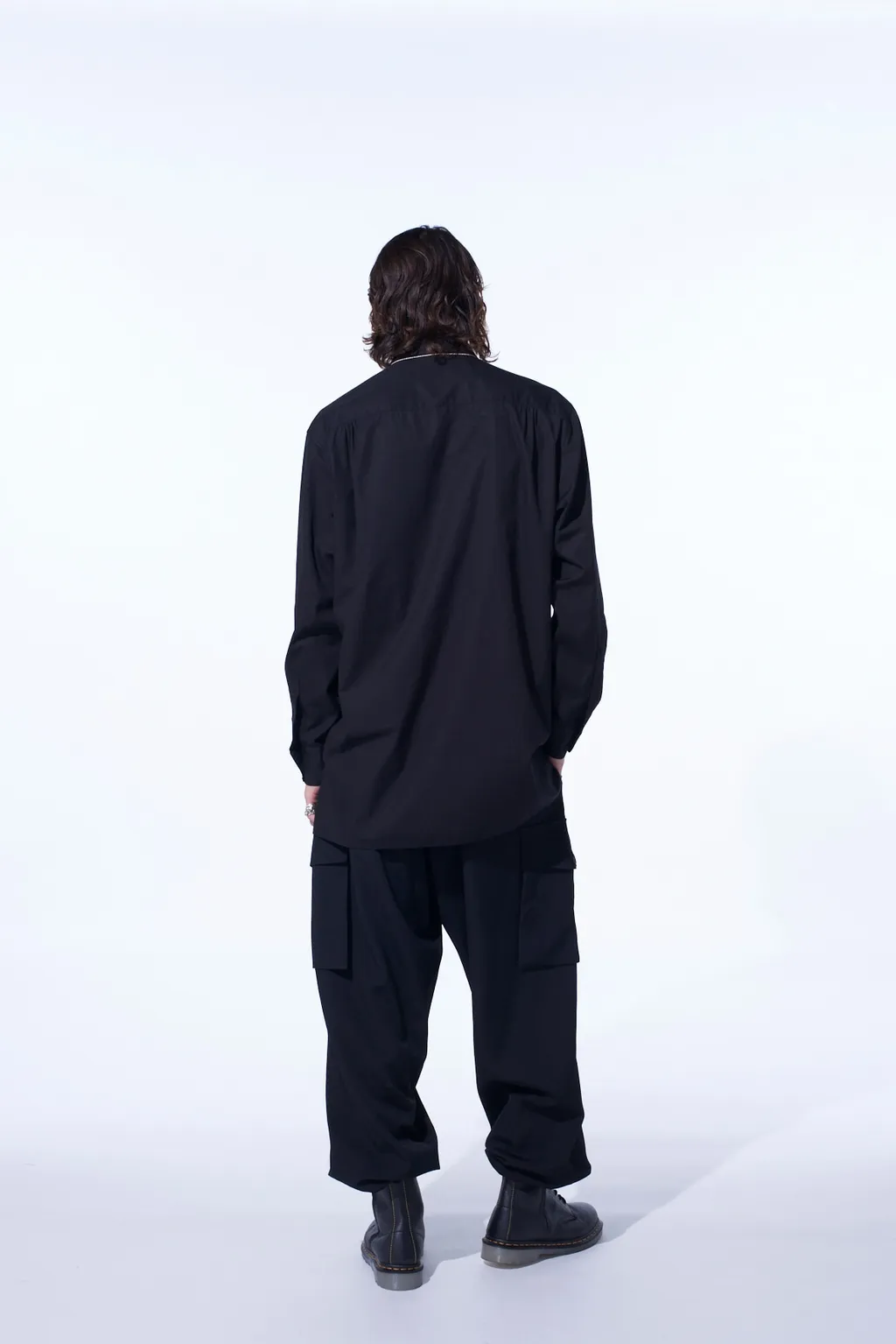 Cotton Broad Ribon Stand Collar Shirt