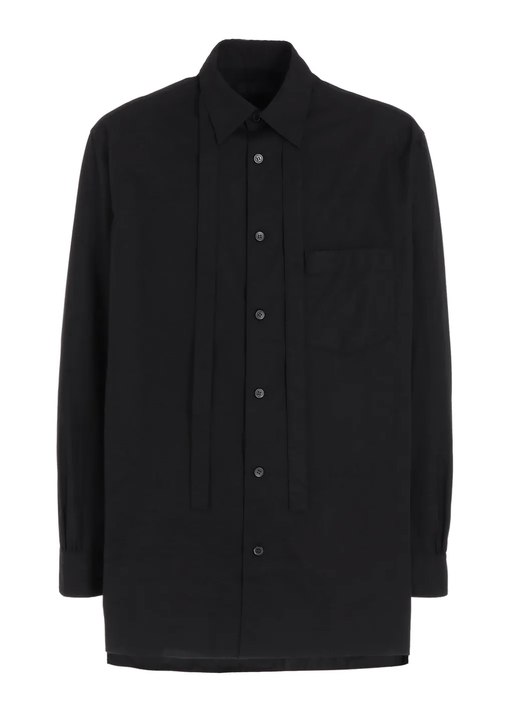 Cotton Broad Ribon Stand Collar Shirt