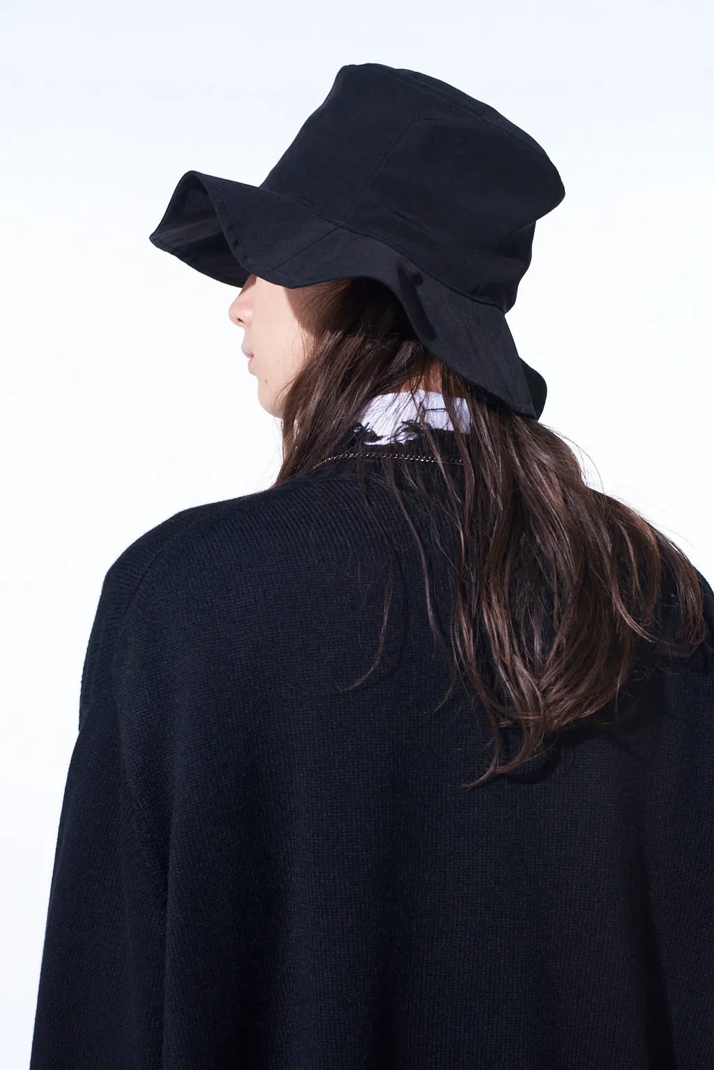 Crepe De Chine Long Brim Hat