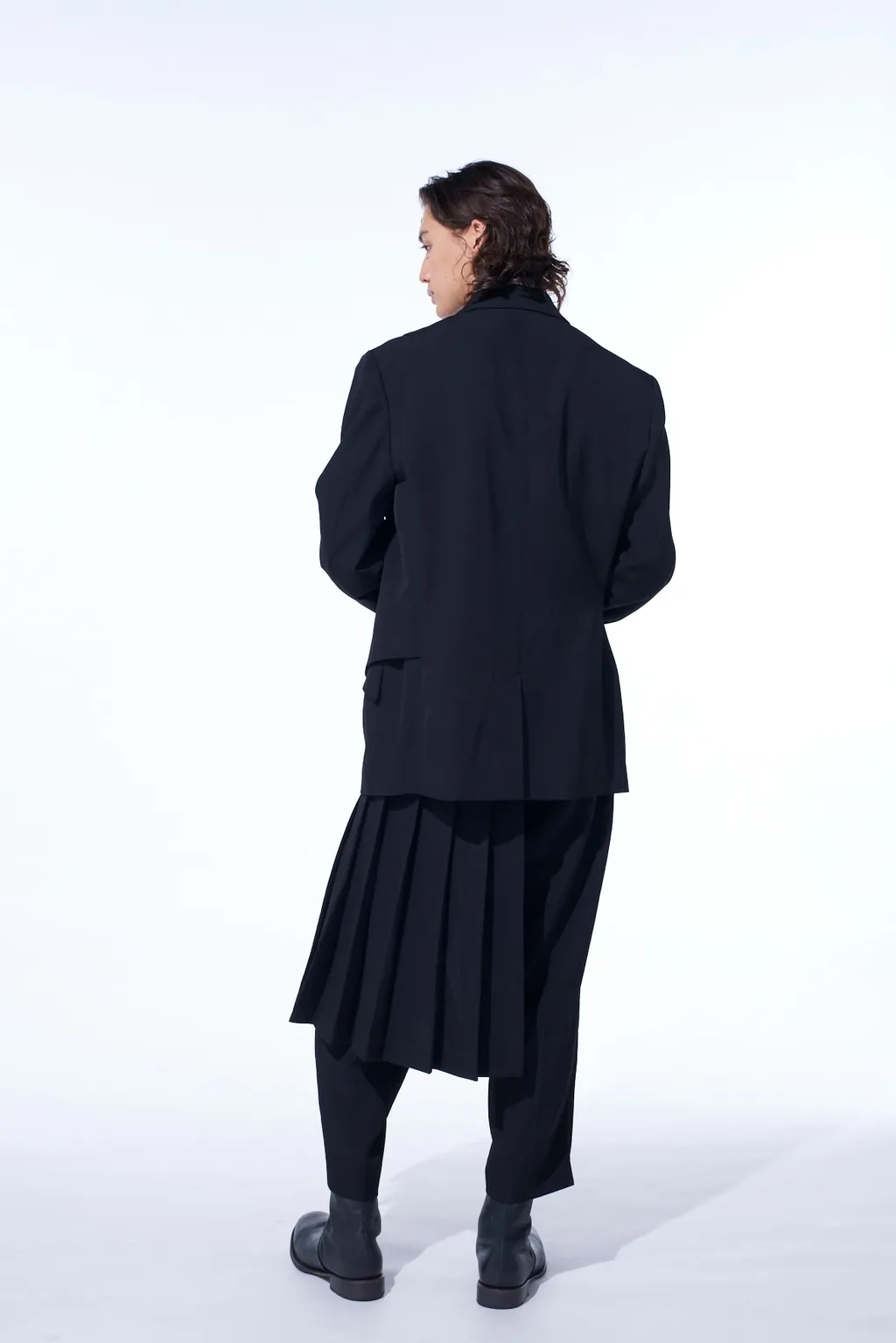 Washer Wool Gabardine Vest Front Jacket