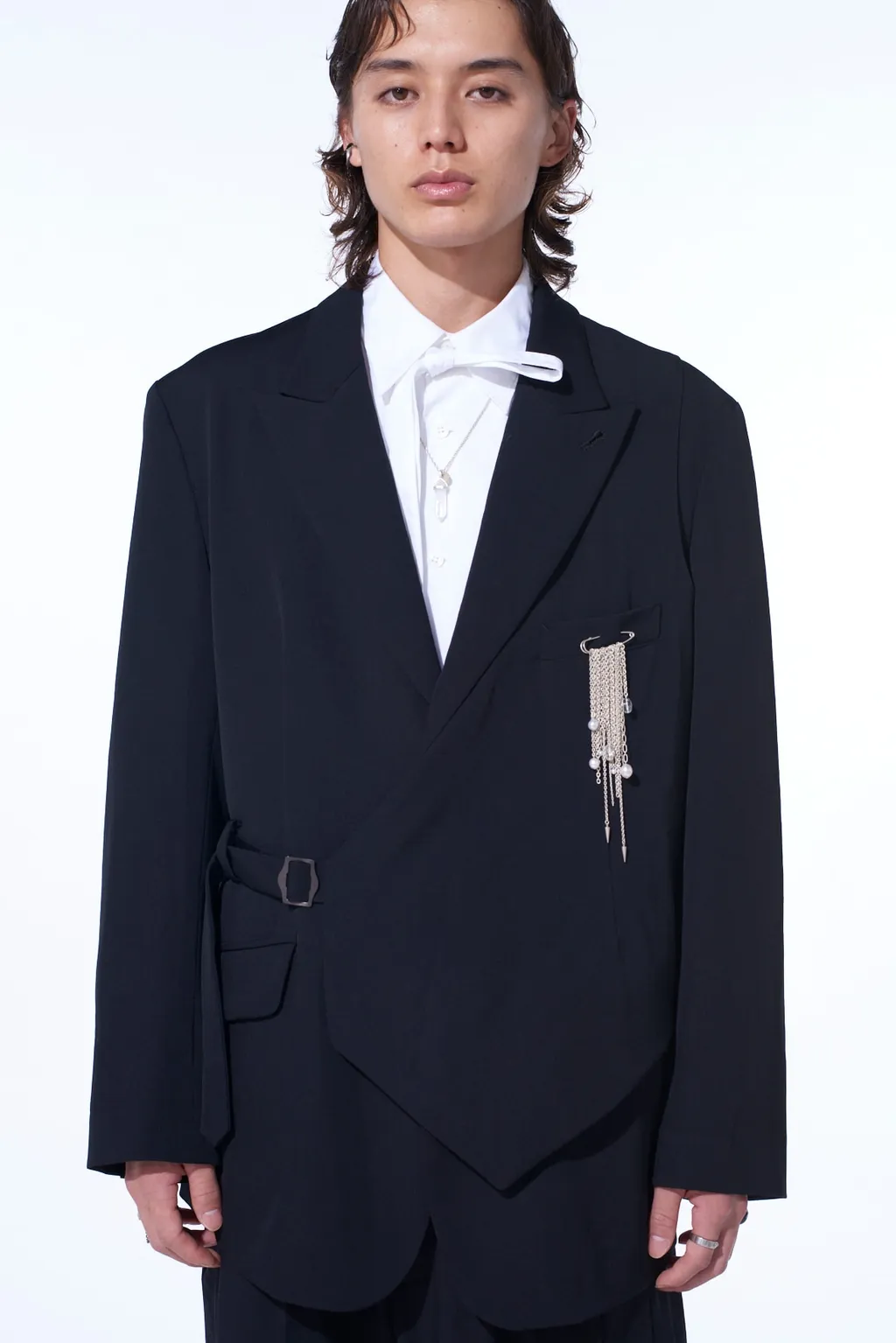 Washer Wool Gabardine Vest Front Jacket