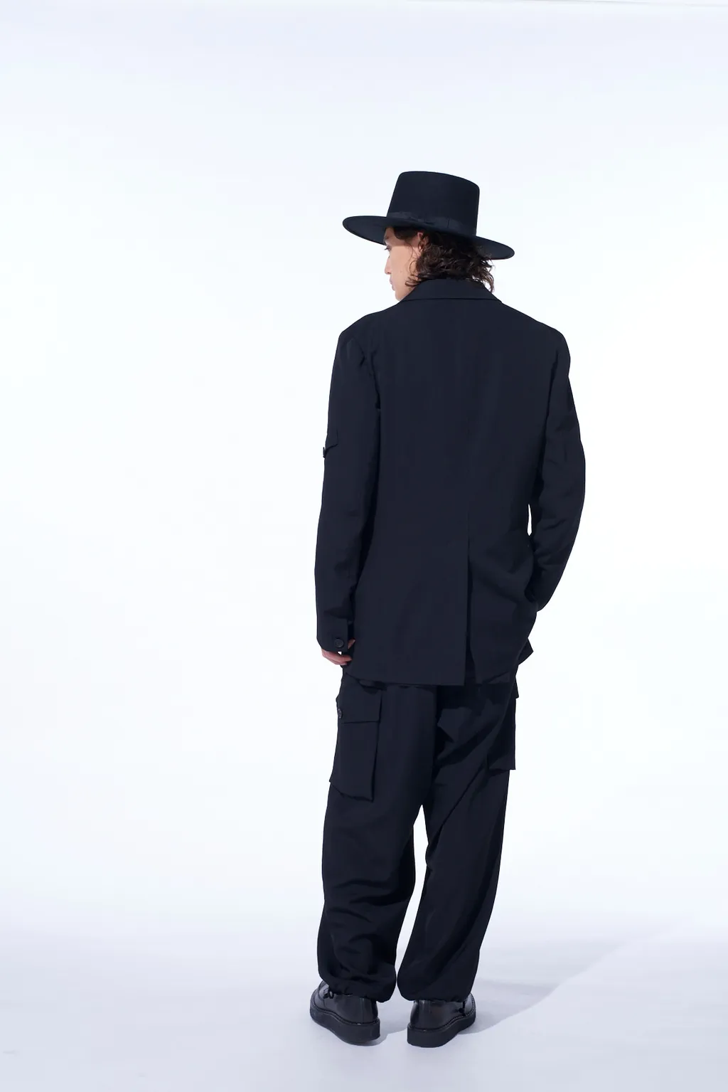Washer Wool Gabardine Asymmetric Pocket Jacket