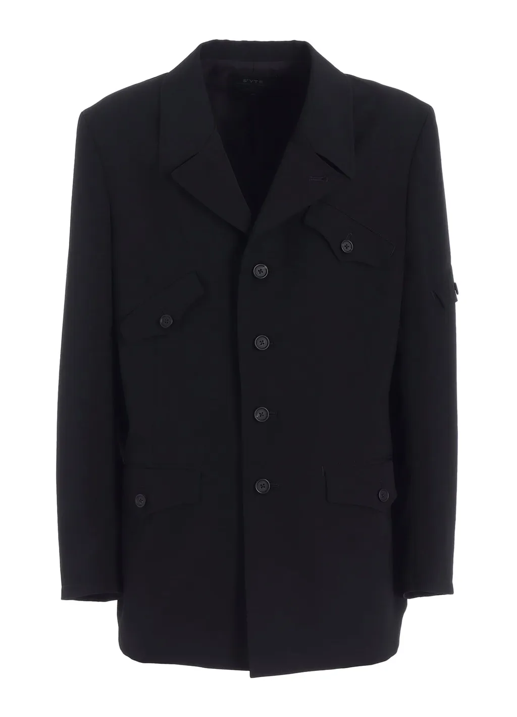 Washer Wool Gabardine Asymmetric Pocket Jacket