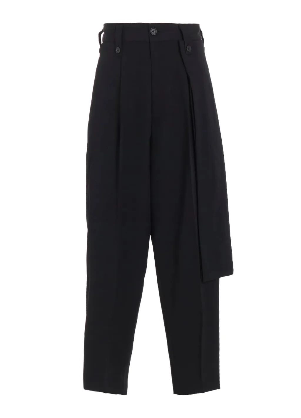Washer Wool Gabardine Skirted Wrap Pants