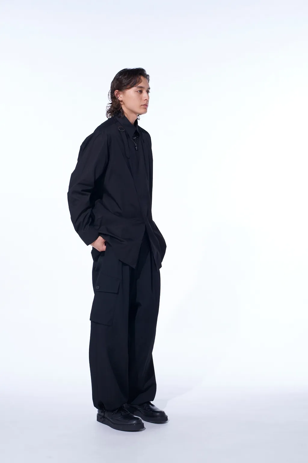 Washer Wool Gabardine 2 Tuck Cargo Pants