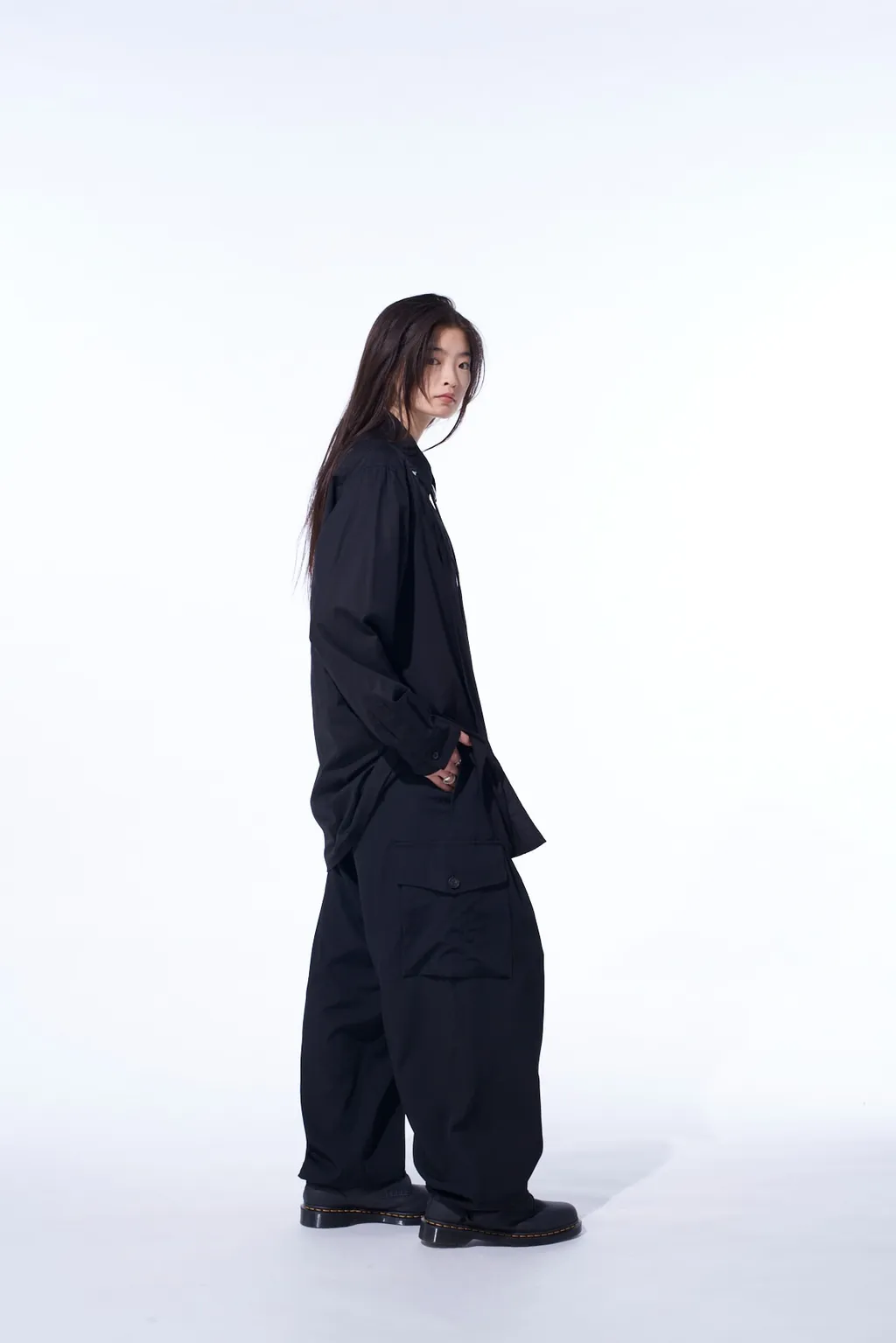 Washer Wool Gabardine 2 Tuck Cargo Pants